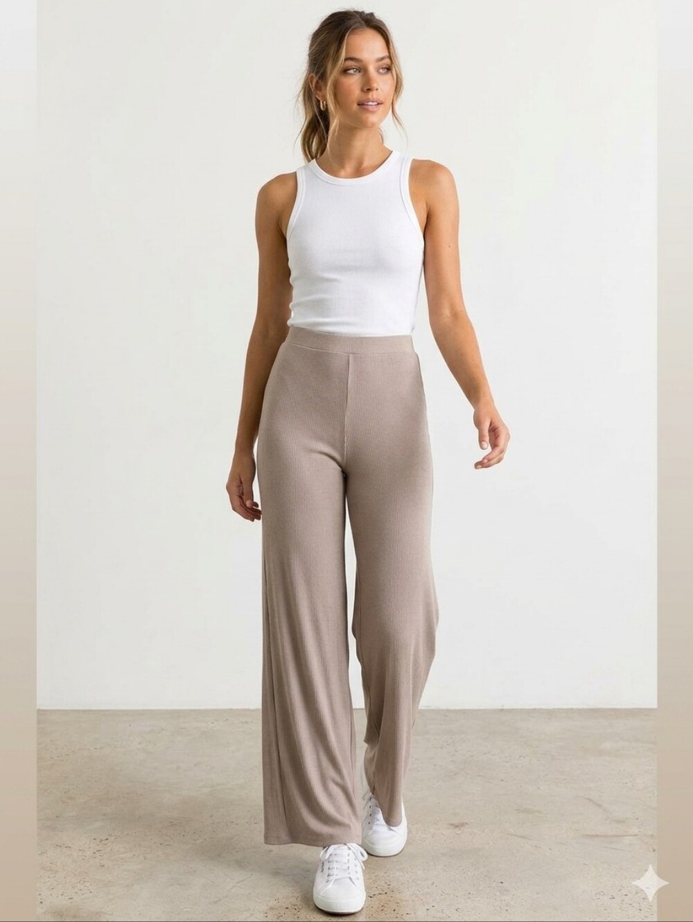 Princess Polly Taupe Wide Leg Pants